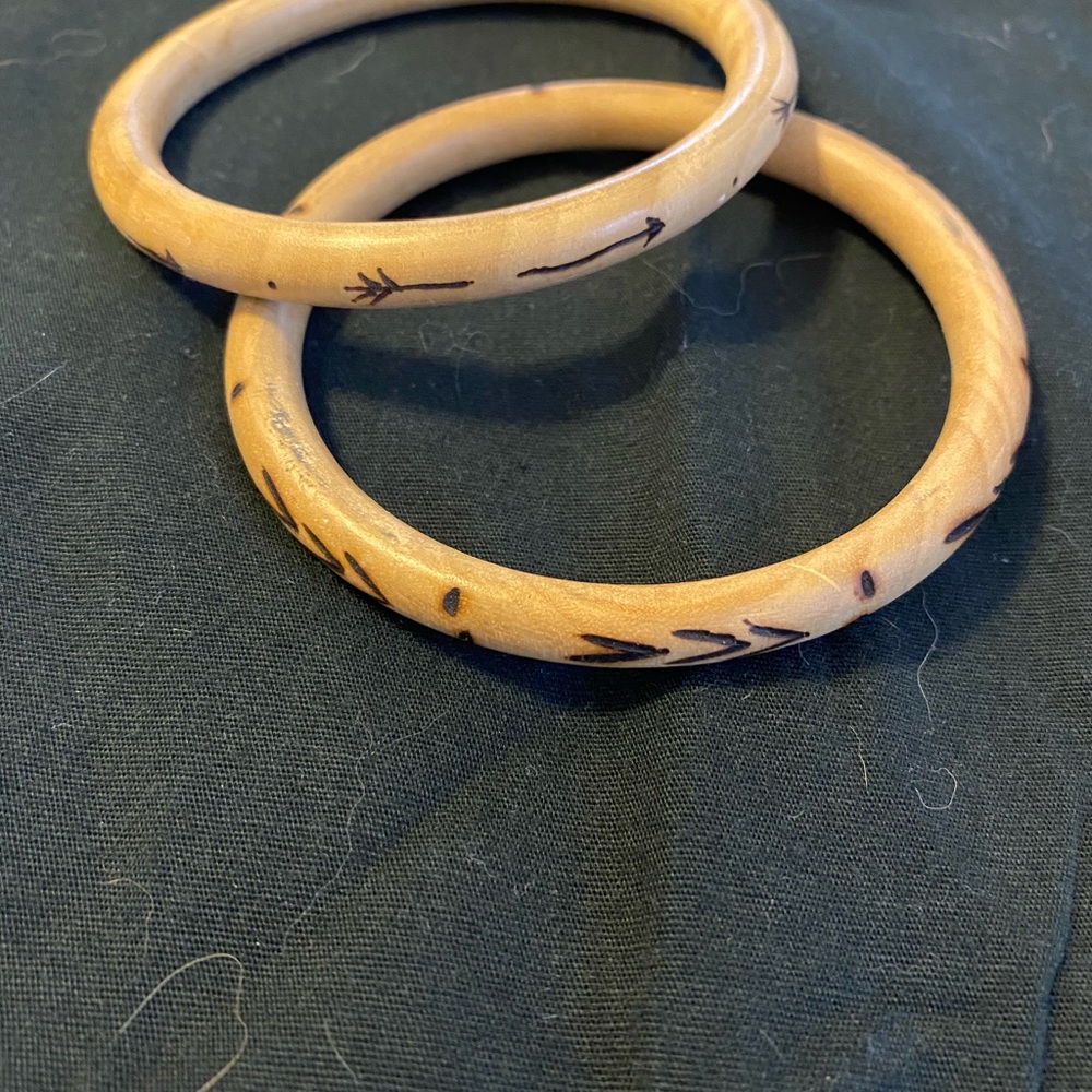 Stacking bracelets.